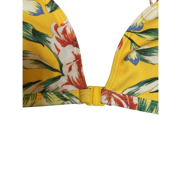 OUT FROM UNDER Women's Size L Sweetheart Yellow Floral Underwire Bikini Top NWOT - Picture 3 of 7
